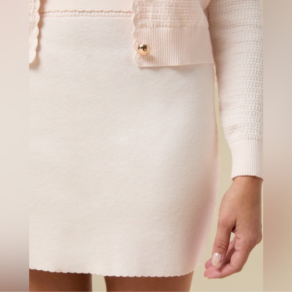 Rachel Parcell Scallop Soft Pink Mini Skirt